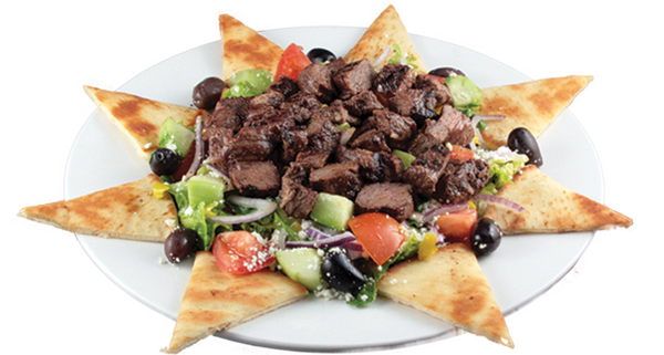 16. Greek Salad w/ Beef Kabob